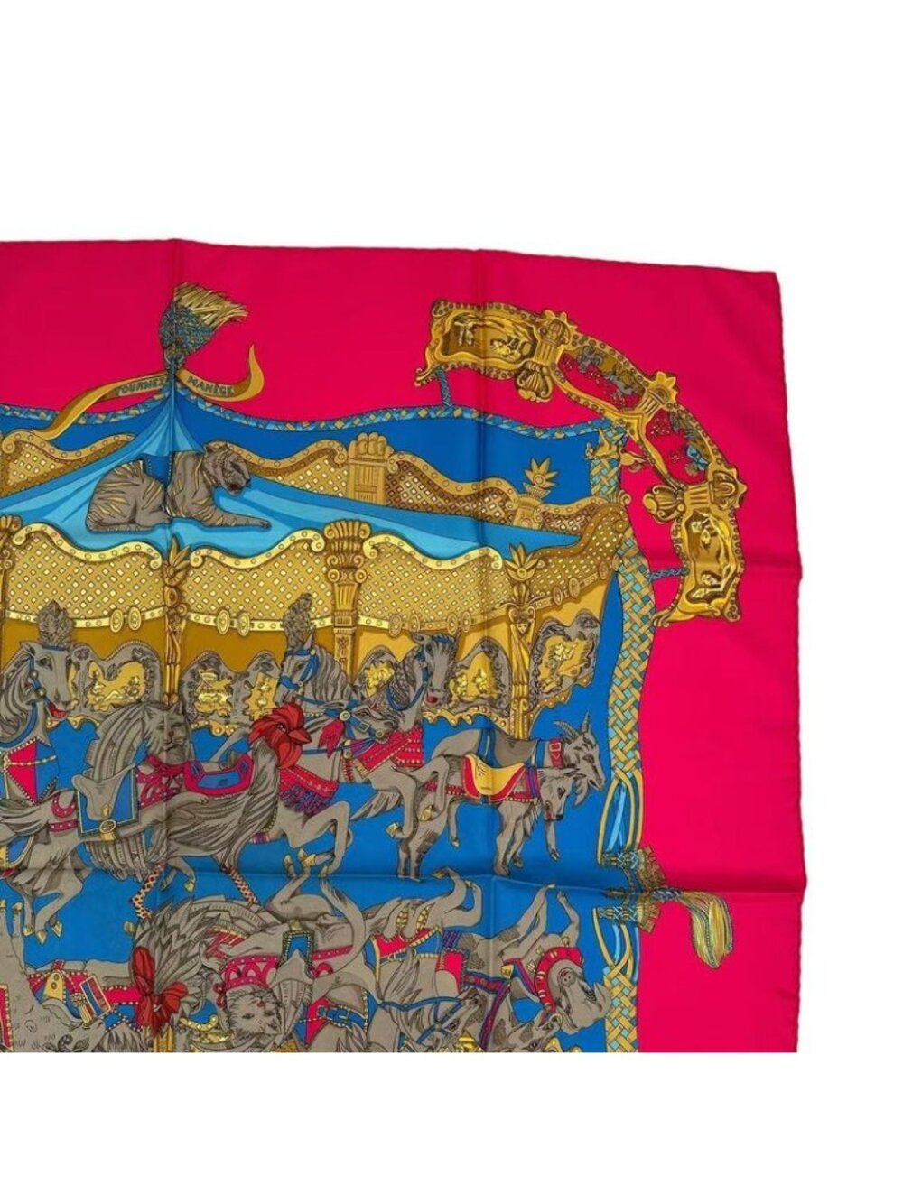 Hermes Carre 90 Silk Scarf Tournez Manege Merigo Land Rose Pink - Picture 3 of 6